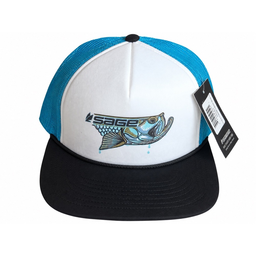 Sage Fly Fishing Tarpon Trucker Hat Richardson Blue White Snapback Cap NWT